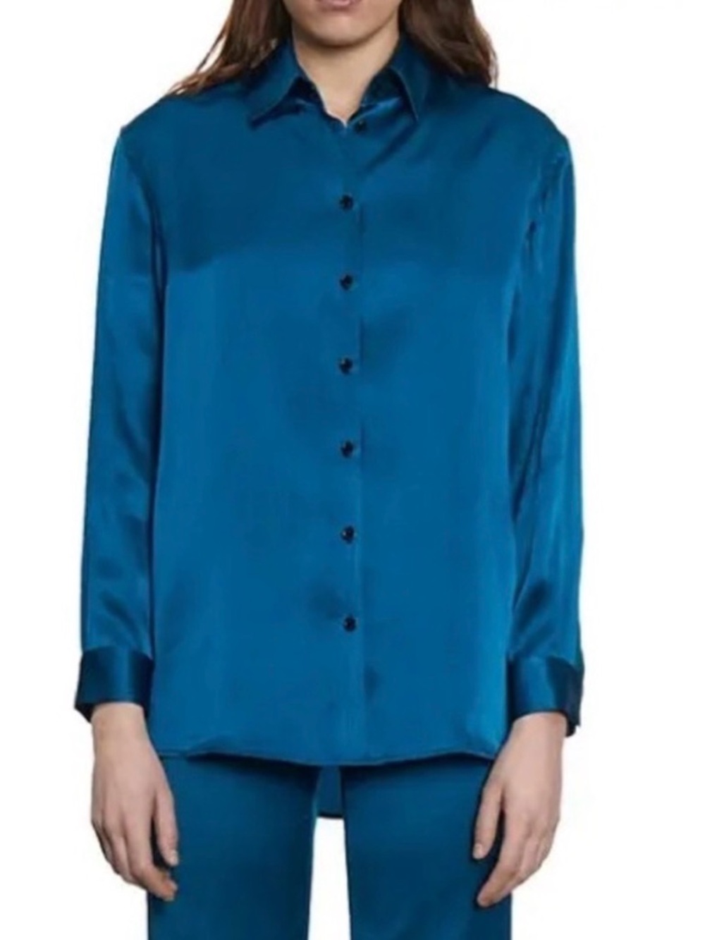 The Kooples Silk Navy Blue Shirt